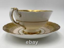 Paragon England Red Rose on Pink Background Golden Tea Cup & Saucer Set