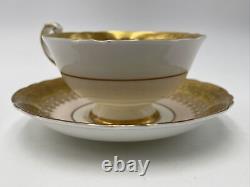 Paragon England Red Rose on Pink Background Golden Tea Cup & Saucer Set