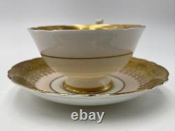 Paragon England Red Rose on Pink Background Golden Tea Cup & Saucer Set