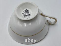 Paragon England Red Rose on Pink Background Golden Tea Cup & Saucer Set