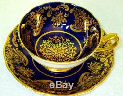 Paragon Exquisite Cobalt Blue Rich Gold Fine Bone China Cup & Saucer