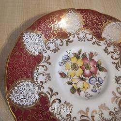 Paragon Fine Bone China Cup& Saucer-Burgundy Gold Floral- England, Royal Warrant