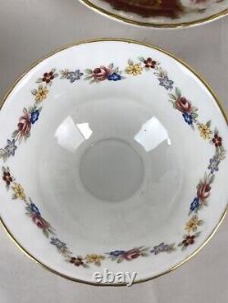 Paragon Fine Bone China Set Of 4 Tea Cups & 3 Saucers Gold Gilt Floral Design