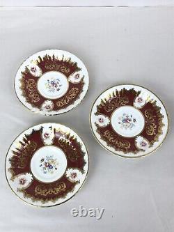 Paragon Fine Bone China Set Of 4 Tea Cups & 3 Saucers Gold Gilt Floral Design