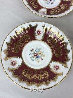 Paragon Fine Bone China Set Of 4 Tea Cups & 3 Saucers Gold Gilt Floral Design