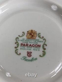 Paragon Fine Bone China Set Of 4 Tea Cups & 3 Saucers Gold Gilt Floral Design