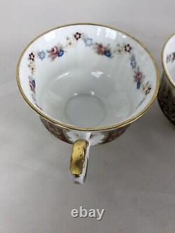 Paragon Fine Bone China Set Of 4 Tea Cups & 3 Saucers Gold Gilt Floral Design