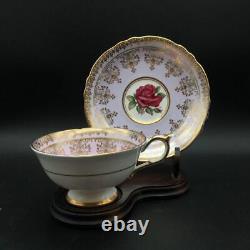 Paragon Floating Cabbage Rose + Gold Filigree Tea Cup & Saucer Set Cs283