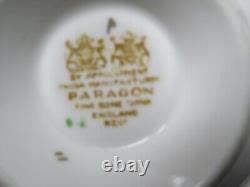 Paragon Green and Gold Teacup & Saucer Cabbage Rose Bone China England Queen