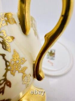 Paragon Hand Painted Pink Cabbage Rose Gold Gilt Cobalt Blue Cup & Saucer Teacup