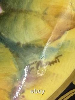 Paragon Hand Painted Rose Teacup Saucer Cobalt & Gold Gilt Signed A360