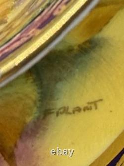 Paragon Hand Painted Rose Teacup Saucer Cobalt & Gold Gilt Signed A360