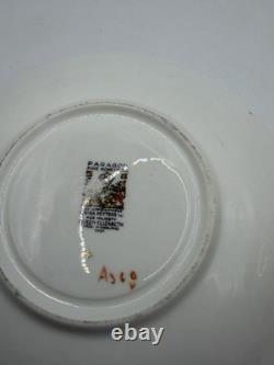 Paragon Hand Painted Rose Teacup Saucer Cobalt & Gold Gilt Signed A360