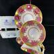 Paragon Johnson-type Red Rose Garland Heavy Gold Pink Cup Saucer A1437
