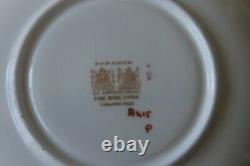 Paragon Large Cabbage Floating Rose Red Burgundy Gold Teacup Tea cup Saucer