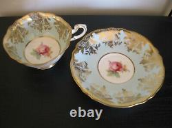 Paragon Light Blue Pink Rose Gold Chintz Tea Cup & Saucer