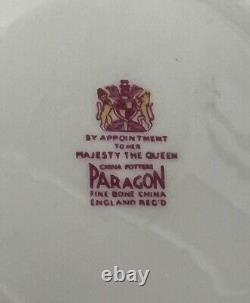 Paragon Maroon, Gold Leaf & Fruit Tea Cup & Saucer England