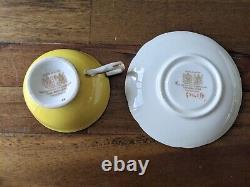 Paragon Miniature Demitasse Gold Lace Rose Teacup Tea cup saucer Yellow Blue