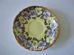 Paragon Pansy Yellow & Gold Cup & Saucer Double Warrant Mark Mint