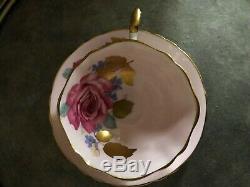 Paragon Pink Tea Cup Saucer Large Rose Heavy Gold Leaf