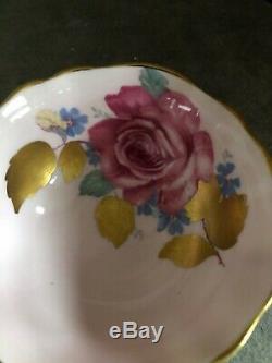 Paragon Pink Tea Cup Saucer Large Rose Heavy Gold Leaf