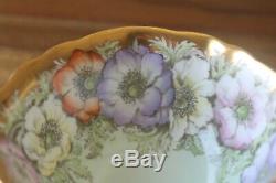 Paragon Poppy Anemone garland Gold Mint Green Teacup Tea cup Saucer