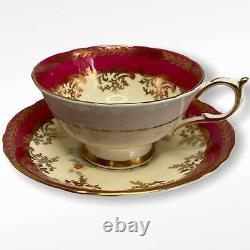 Paragon Rose Pink & Gold Filigree Cup Saucer Double Warrant England