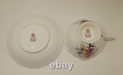 Paragon Tea Cup And Saucer, Quatrefoil Shape, Pale Green Filigree Gold VTG 60's