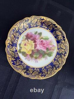 Paragon Tea Cup Saucer Roses Heavy Gold