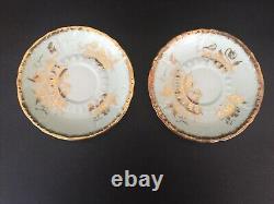 Paragon Tea Cups and Saucers Mint Golden Glory Free Shipping