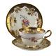 Paragon Trio Cup Saucer Plate Hand Painted Floral Gold Vintage 1930s