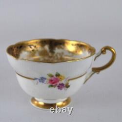 Paragon Trio Cup Saucer Plate Hand Painted Floral Gold Vintage 1930s