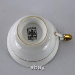 Paragon Trio Cup Saucer Plate Hand Painted Floral Gold Vintage 1930s