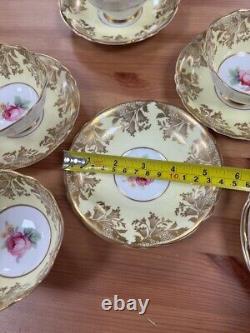 Paragon Vintage Rose Gold Gilt Tea Set Tea Cups Saucer Side Plates Collect NW11
