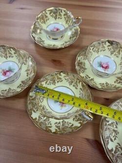 Paragon Vintage Rose Gold Gilt Tea Set Tea Cups Saucer Side Plates Collect NW11