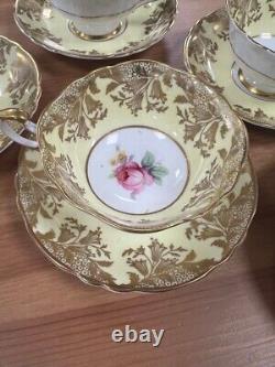 Paragon Vintage Rose Gold Gilt Tea Set Tea Cups Saucer Side Plates Collect NW11