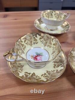 Paragon Vintage Rose Gold Gilt Tea Set Tea Cups Saucer Side Plates Collect NW11