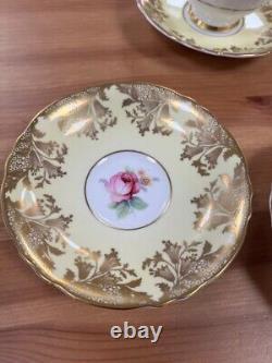 Paragon Vintage Rose Gold Gilt Tea Set Tea Cups Saucer Side Plates Collect NW11