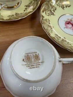 Paragon Vintage Rose Gold Gilt Tea Set Tea Cups Saucer Side Plates Collect NW11