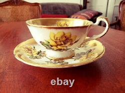 Paragon Yellow Roses Cup & Saucer Gold Trim By Appointment To Her Majesty c. 1952