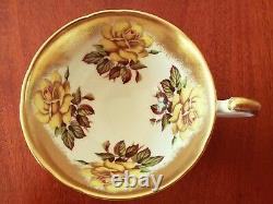 Paragon Yellow Roses Cup & Saucer Gold Trim By Appointment To Her Majesty c. 1952