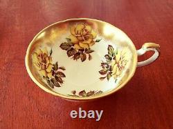 Paragon Yellow Roses Cup & Saucer Gold Trim By Appointment To Her Majesty c. 1952