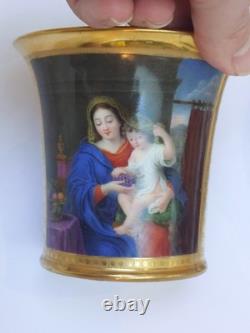 Paris (Darte Freres) porcelain Gold Ground Cup and Saucer with finely painted p Paris (Darte Freres) porcelain Gold Ground Cup and Saucer with finely painted p