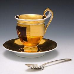 Paris Porcelain Gilded Teacup And Saucer c1830