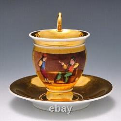 Paris Porcelain Gilded Teacup And Saucer c1830