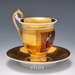 Paris Porcelain Gilded Teacup And Saucer c1830
