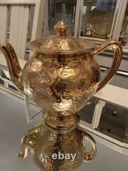 Park Ave 22KT Weeping Gold plated 9 piece coffee/tea Set. RARE. VINTAGE