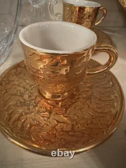 Park Ave 22KT Weeping Gold plated 9 piece coffee/tea Set. RARE. VINTAGE