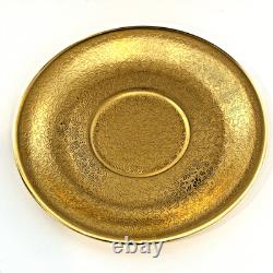 Pickard Pattern 689 Gold Encrusted Etched Gold Fine China Tea Cups & Saucers 12