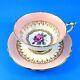 Pink Rose Center With A Two Tone Peach And Gold Border Paragon Tea Cup & Saucer
